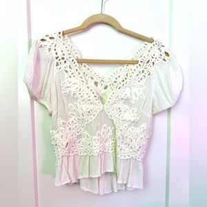 Free people off white detail top